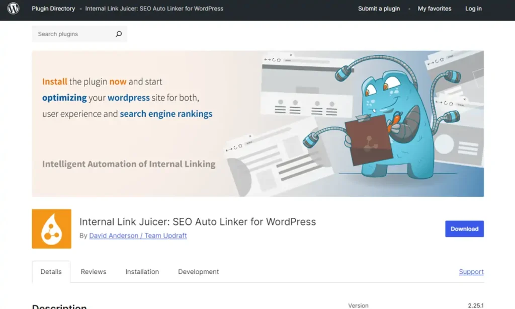 لا تستخدم Internal Link Juicer الإضافي في WordPress