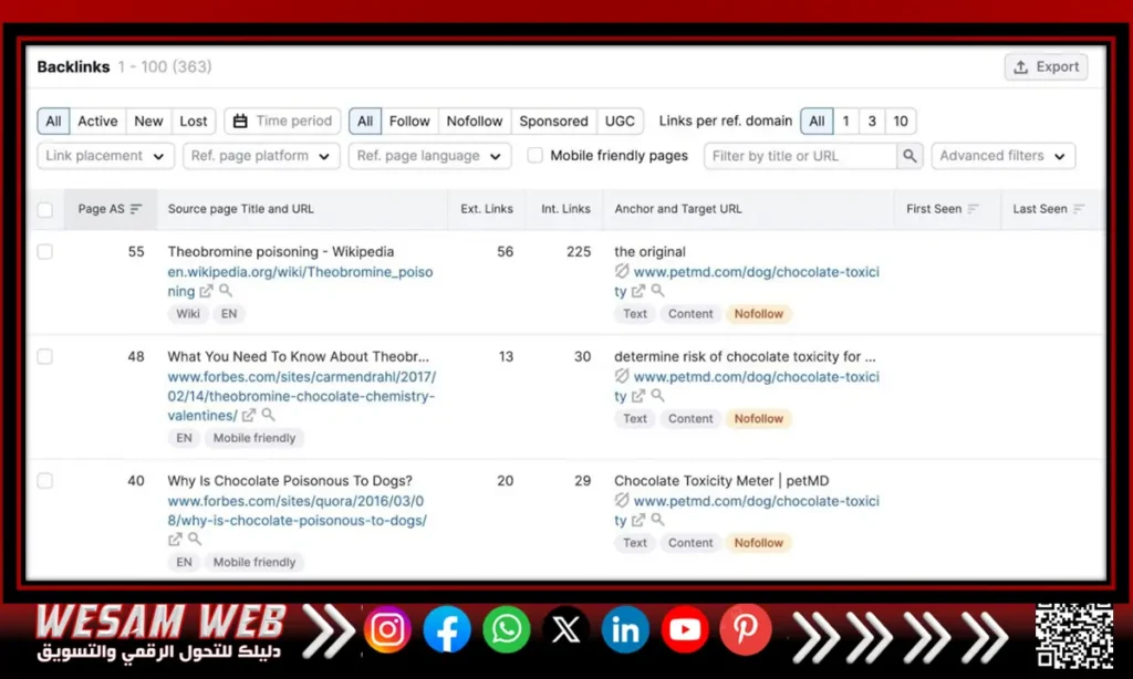 استبدال الروابط الخلفية المكسورة
