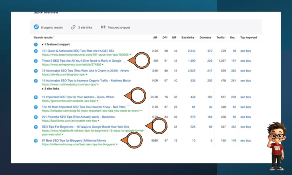 مستكشف المواقع Site explorer