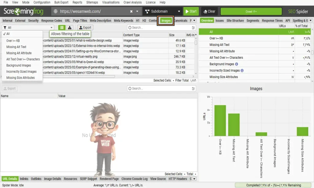 تحليل الصور (Images)
