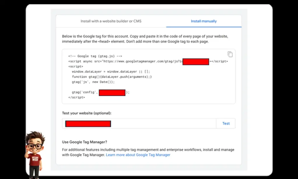 أضف كود تتبع Google Analytics 4 إلى موقعك الإلكتروني
