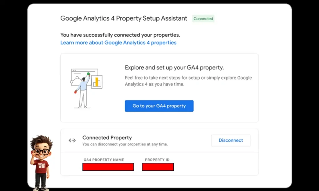 نشاء خاصية Google Analytics 4 جديدة