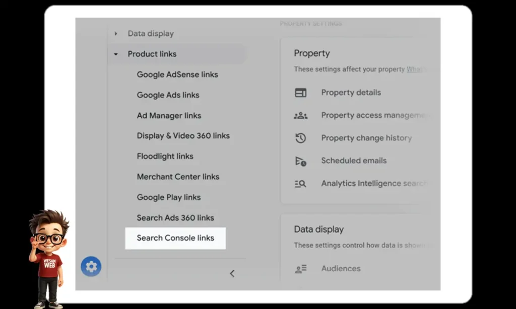 Search Console links