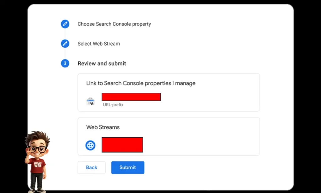 إنهاء عملية التكامل Google Analytics 4