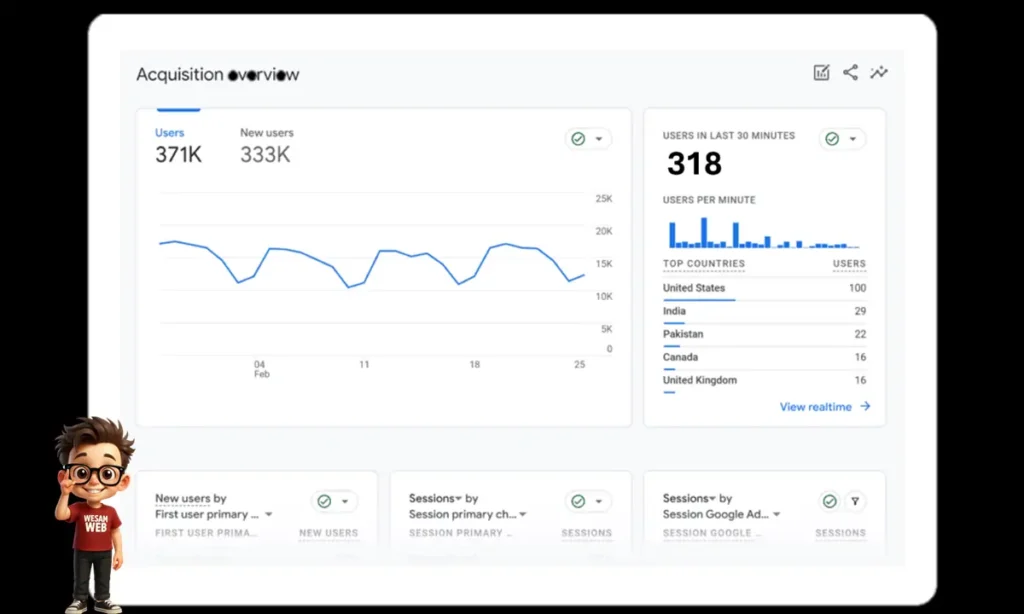 النظرة العامة (Overview) في Google Analytics 4