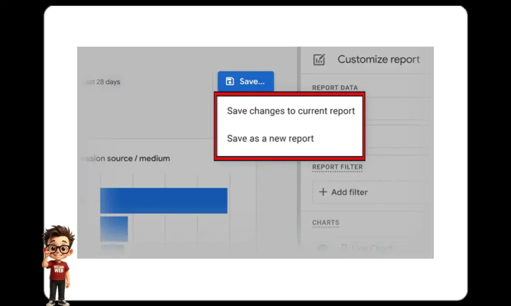 حفظ وتخزين التقارير المخصصة والوصول إليها (Saving and accessing your custom reports)