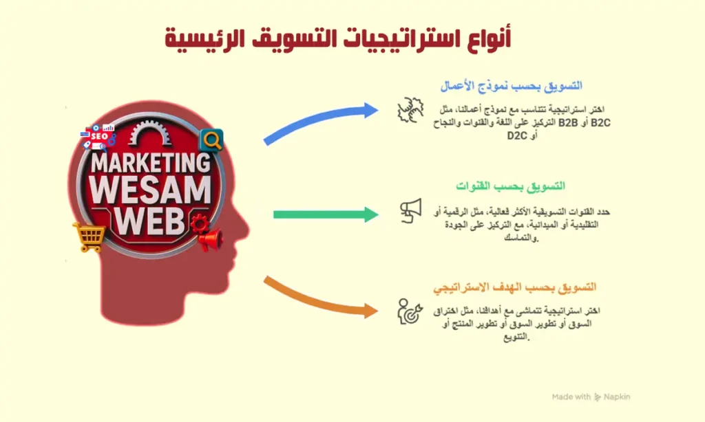 أنواع استراتيجيات التسويق الرئيسية