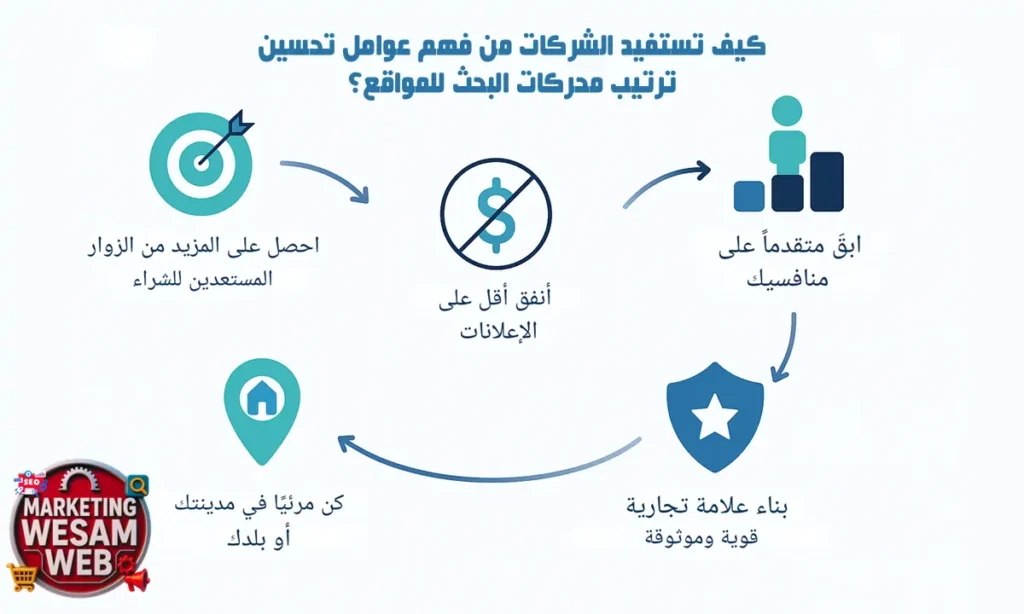 كيف تستفيد الشركات من فهم عوامل تحسين ترتيب محركات البحث للمواقع