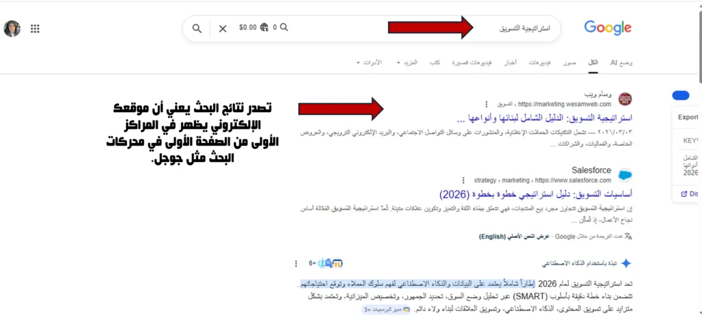معنى مصطلح تصدر نتائج البحث