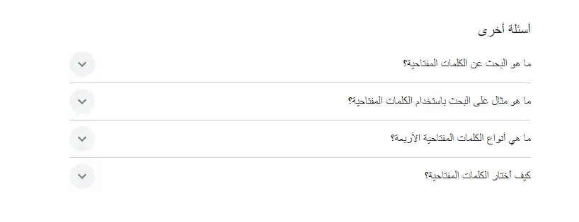 قسم "يسأل الأشخاص أيضا" (People Also Ask)