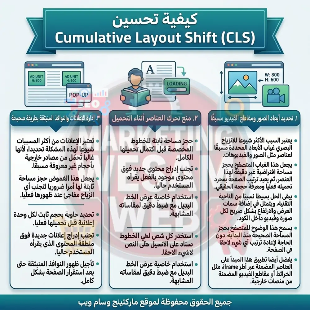 كيفية تحسين Cumulative Layout Shift (CLS)