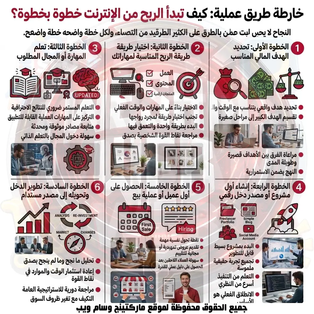 كيف تبدأ الربح من الإنترنت خطوة بخطوة؟