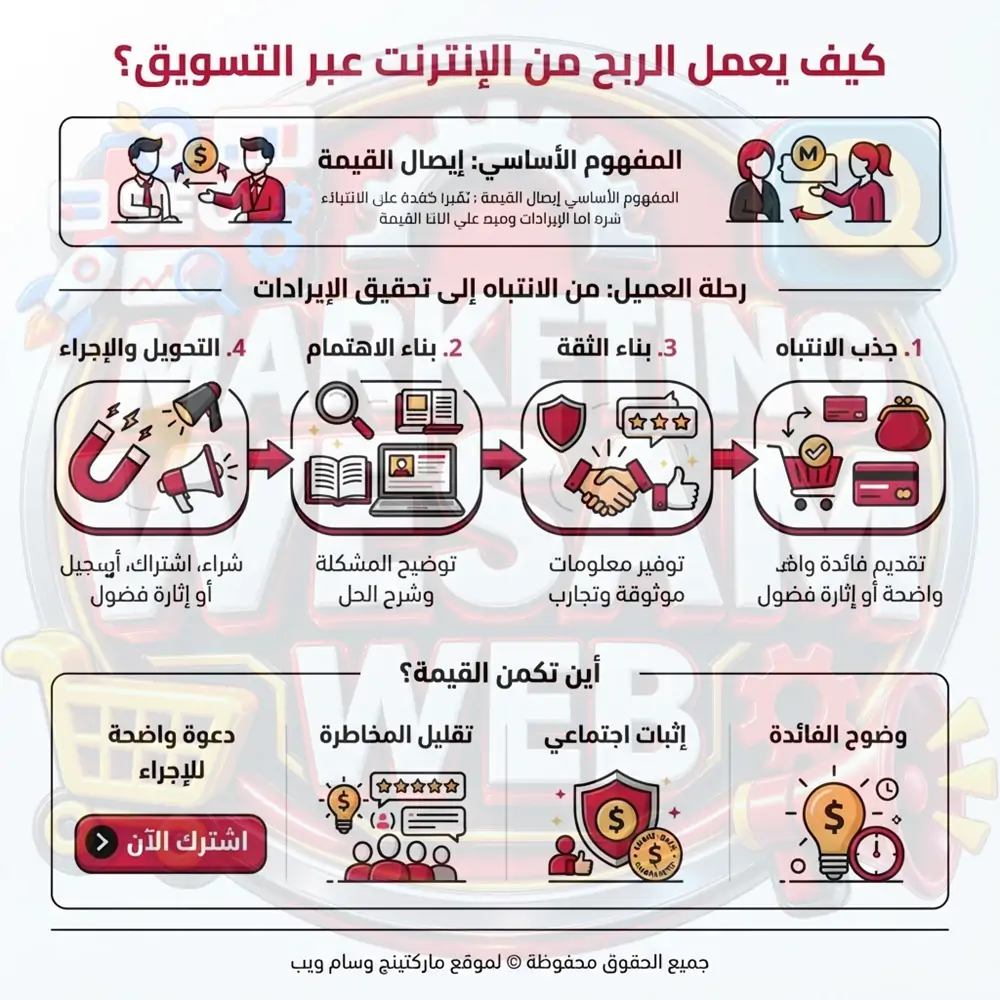 كيف يعمل الربح من الانترنت عبر التسويق؟