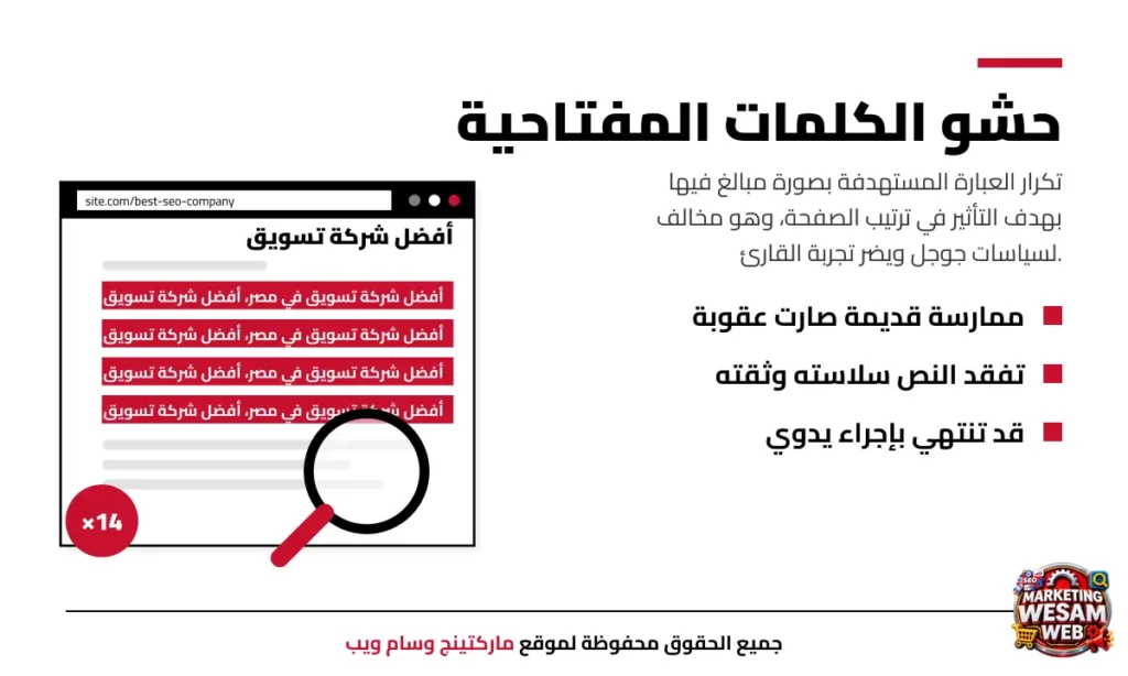 ما هو حشو الكلمات المفتاحية (Keyword Stuffing)؟